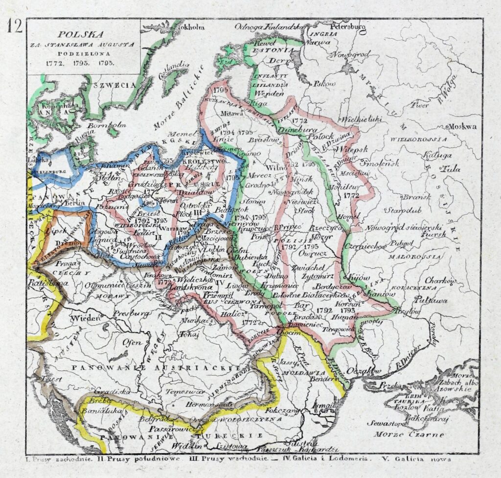 Polska za Stanisława Augusta podzielona 1772, 1793, 1795