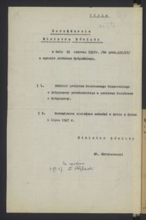 Akt przekształcenia Oddziału w Archiwum Państwowe w Bydgoszczy (Archiwum Państwowe w Bydgoszczy, Archiwum Państwowe w Bydgoszczy, sygn. 6)