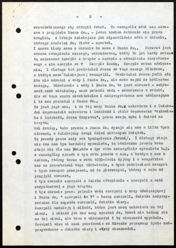 Tekst kazania wygłoszonego przez arcybiskupa Karola Wojtyłę 30 maja 1966 w bazylice św. Wincentego a’Paulo w Bydgoszczy
