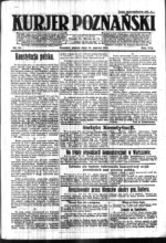 Pierwsza strona Kuriera Poznańskiego z 18 marca 1921 roku Pierwsza strona Kuriera Poznańskiego z 18 marca 1921 roku - święto konstytucji