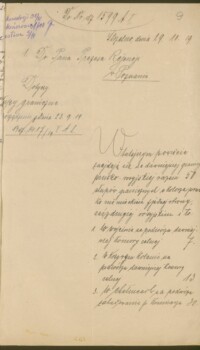 Informacja o pozostałościach prusko-rosyjskich słupów granicznych na Kujawach w 1919 r.