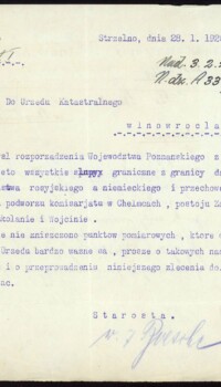 Informacja o usunięciu prusko-rosyjskich słupów granicznych oraz miejscach ich przechowywania