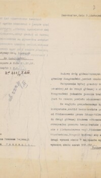 Pismo Wydziału Powiatowego w Inowrocławiu informujące o stanie dróg łączących dawny zabór pruski z dawną tzw. Kongresówką