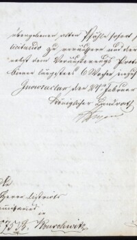 Pismo w sprawie wymagających renowacji słupów granicznych na granicy prusko-rosyjskiej (27 lutego 1855 r.).