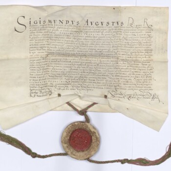 Dokument króla Zygmunta II Augusta wystawiony dla klasztoru Cystersów w Koronowie – 8 października 1556 roku roku Dokument króla Zygmunta II Augusta wystawiony dla klasztoru Cystersów w Koronowie - 8 października 1556 roku roku