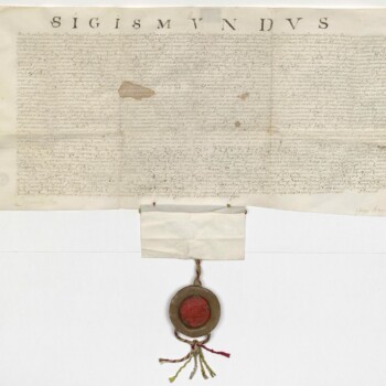 Dokument króla Zygmunta III Wazy wystawiony dla klasztoru Norbertanek w Strzelnie – 16 maja 1593 roku Dokument króla Zygmunta III Wazy wystawiony dla klasztoru Norbertanek w Strzelnie - 16 maja 1593 roku