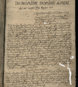Pierwsza strona księgi burmistrzowskiej i wójtowskiej miasta Barcina, lata 1699-1768 Pierwsza strona księgi burmistrzowskiej i wójtowskiej miasta Barcina, lata 1699-1768