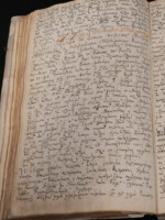 Strona z księgi wójtowskiej miasta Barcina z podpisem właściciela miasta Jakuba Krotoskiego, lata 1564-1668 Strona z księgi wójtowskiej miasta Barcina z podpisem właściciela miasta Jakuba Krotoskiego, lata 1564-1668