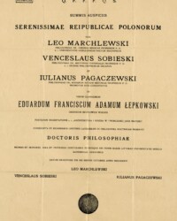 Dyplom nadania stopnia doktora dla Edwarda Łepkowskiego Dyplom nadania stopnia doktora dla Edwarda Łepkowskiego